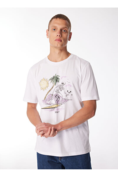Jack & Jones Bisiklet Yaka Beyaz Erkek T-Shirt JJZION TEE SS CREW NECK