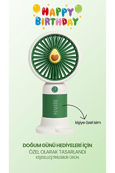 MetaForce Kişiye Özel İsimli Mini Fan Soğutucu Vantilatör Kişiselleştirilmiş Hediyelik Şarjlı Mini Fan