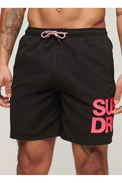 SUPERDRY Siyah Erkek Şort Mayo M3010228A02A_SPORTSWEAR LOGO 17 SW