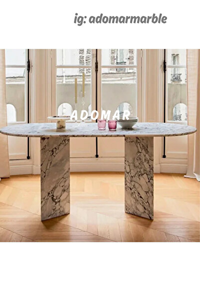 adomarmarblehandmadeandluxury Menekşe Yemek Masası, Gerçek Mermer Masa, Calac...