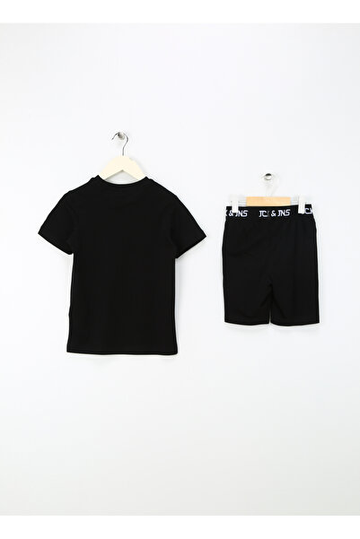 Jack & Jones Baskılı Siyah Erkek Çocuk T-Shirt JACOLIVER SS TEE AND SHORTS SET JNR