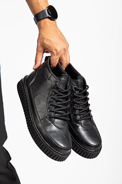 EFNANSHOES Erkek Siyah Bot Su&Soğuha Dayanıklı Garantili Fermuarlı Kışlık