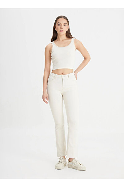 Lee Yüksek Bel Bootcut Paça Normal Ekru Kadın Denim Pantolon L31T20530349-Breese Bot Jean Pantol