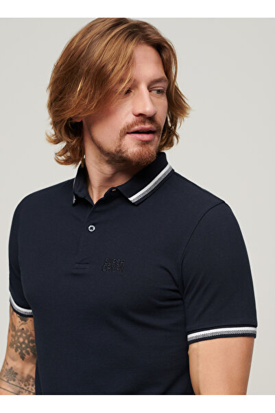 SUPERDRY Düz Lacivert Erkek Polo T-Shirt M1110387A98T_SPORTSWEAR RELAXED TIP