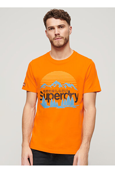 SUPERDRY Bisiklet Yaka Baskılı Turuncu Erkek T-Shirt M1011911AP2T_GREAT OUTDO...