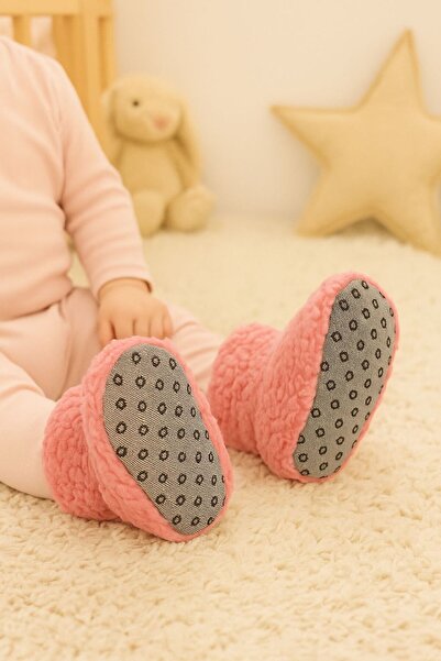Pico Baby Bebek & Çocuk Kaydırmaz Tabanlı Ev Botu / Panduf / Kışlık Peluş Bot Pembe Renk