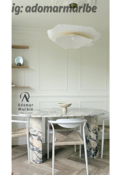 adomarmarblehandmadeandluxury Menekşe Yemek Masası, Vişne Mermer Masa, Yuvarl...