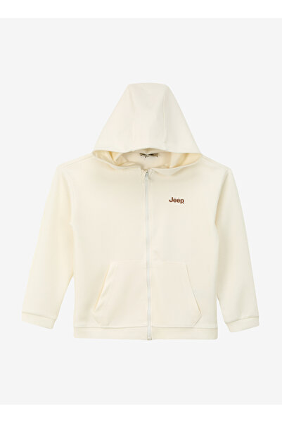 Jeep Ekru Erkek Çocuk Kapüşonlu Relaxed Sweatmont C4SB-SWT4011