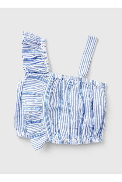 Benetton Light Blue Girl's Blouse 5Vbxch005