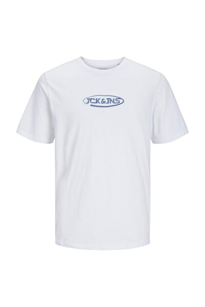 Jack & Jones Baskılı Beyaz Erkek Çocuk T-Shirt JACOLIVER SS TEE AND SHORTS SET JNR