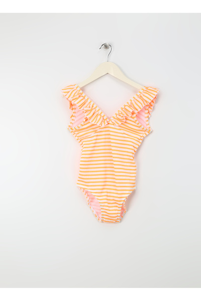 name ıt Name İt Turuncu Kız Çocuk Mayo NKFZALEY SWIMSUIT