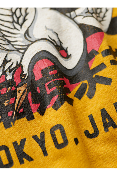 SUPERDRY Bisiklet Yaka Baskılı Sarı Erkek T-Shirt M1011897A7SD_TOKYO VL GRAPHIC T SHI