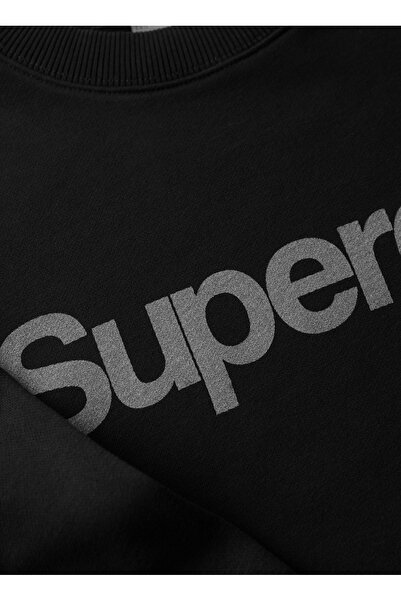SUPERDRY Bisiklet Yaka Siyah Erkek Sweatshırt M2013593A02A_CORE LOGO CITY LOOSE C