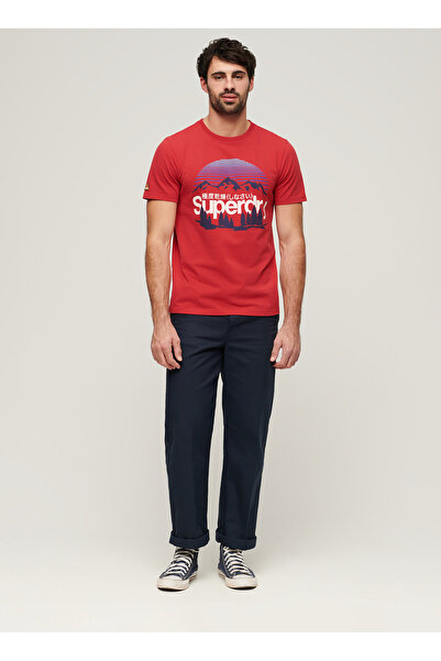 SUPERDRY Bisiklet Yaka Baskılı Kırmızı Erkek T-Shirt M1011982A9QZ_GREAT OUTDO...