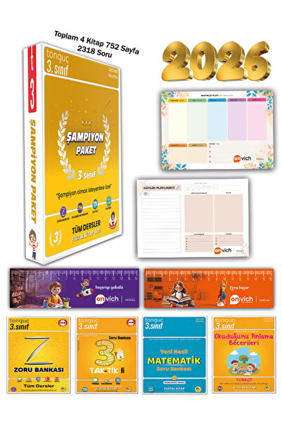 Tonguç Yayınları 3. Sınıf Şampiyon Paketi Tüm Dersler Soru Bankası Seti 4 Kitap