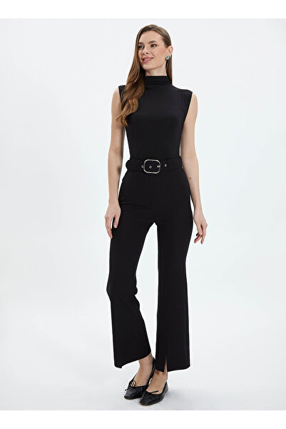 Selen Normal Bel Standart Siyah Kadın Pantolon 24YSL5193