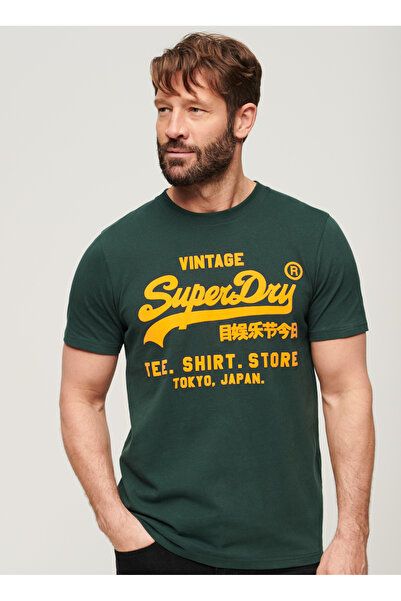 SUPERDRY Bisiklet Yaka Baskılı Petrol Erkek T-Shirt M1011922A27E_NEON VL T SHIRT