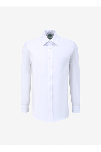 BROOKS BROTHERS Slim Fit Klasik Yaka Beyaz Erkek Gömlek BBSS24MSH019