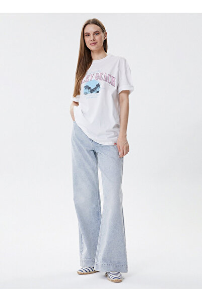 Lee Cooper High Waist Wide Leg Straight Light Blue Women Denim Pants 242 Lcf ...