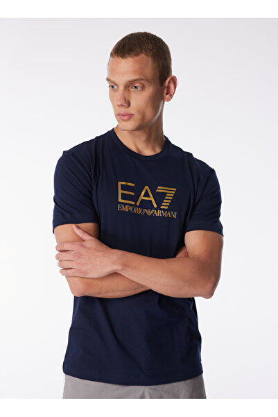 EA7 Bisiklet Yaka Lacivert Erkek T-Shirt 3DPT08PJM9Z