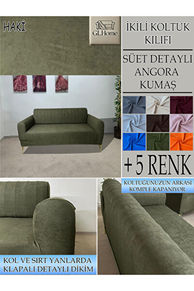 Home SÜET ŞÖNİL KUMAŞ ÇİFT KİŞİLİK KOMPLE GİYDİRME 2'Lİ KANEPE, BOHEM, vb MODEL KOLTUK KILIFI