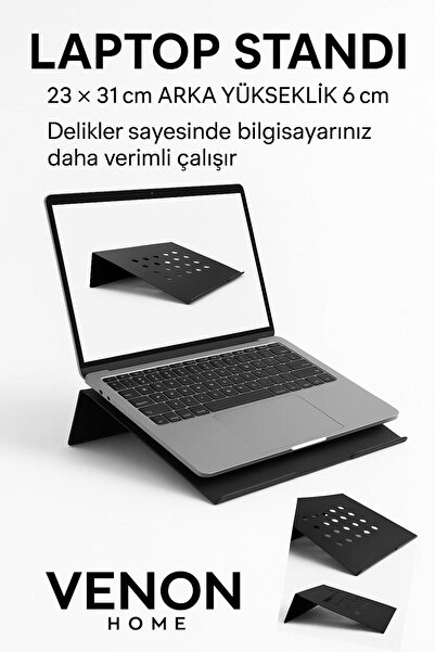 VENON White Metal Air Perforated Laptop Stand Notebook Riser 23*31 Back Height 6 cm Laptop