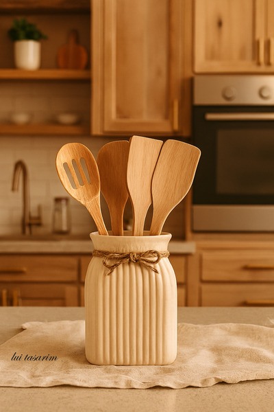 Lui Tasarım Κεραμική θήκη για κουτάλια Bohemian Style Trend 15 cm Απλό Κεραμικό Πάνω από τον πάγκο