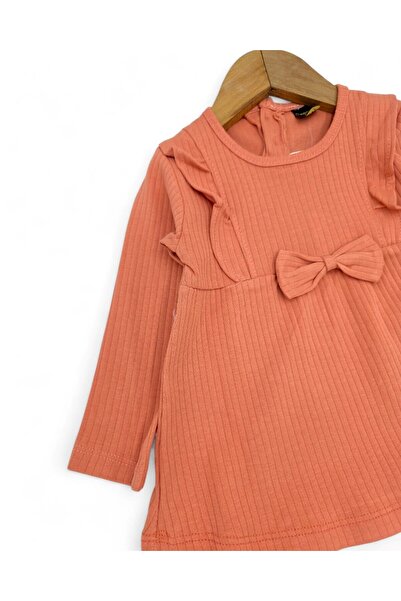 Ege Bebek Baby Girl Body with Bow Detail, Corduroy Fabric, Seasonal 9-12-18-24 Months Daily 2-Piece Bottom Top Set