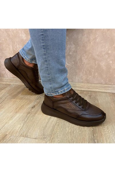 Victoris Men's Brown Orthopedic Sports Shoes – Lightweight, Lace-Up Look with Elastic, Everyday Comfort Use