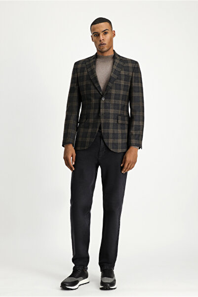 Kiğılı Тънко прилепващо сако с класически тартан от вълна