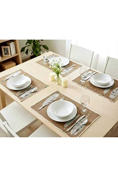 PİKKO HOME 4 ADET 30*45 CM KAHVERENGİ KUŞ TÜYÜ BASKILI POLYESTER AMERİKAN SERVİSİ(AS)