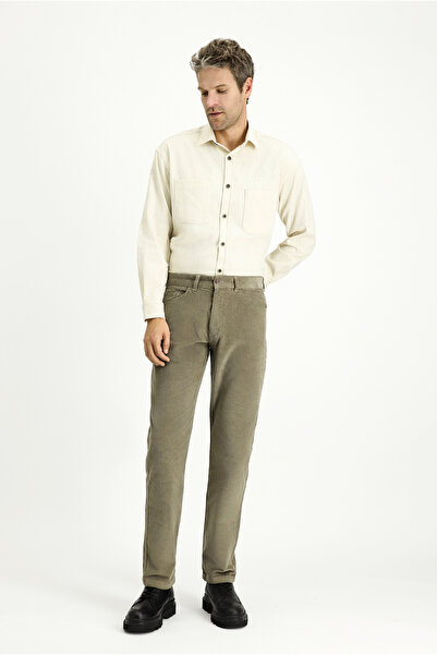 Kiğılı Regular Fit Lycra Velvet Trousers