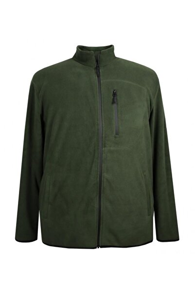 marufshop Plus Size Zippered Fleece Sweatshirt Green