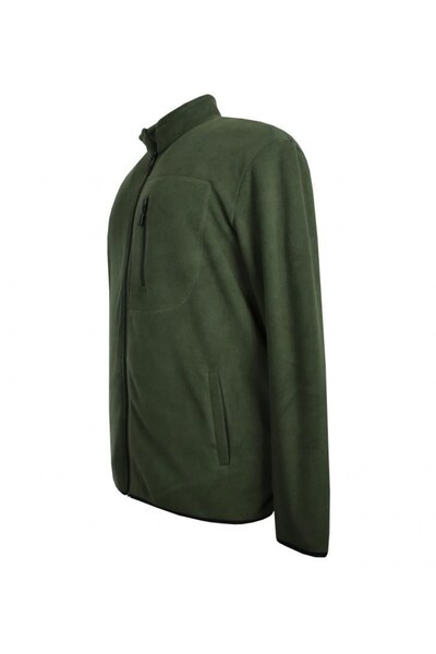 marufshop Plus Size Zippered Fleece Sweatshirt Green