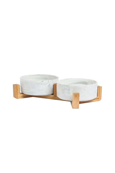 ANIMALIQUE Set of 2 ceramic bowls with stand, for animals - 800 ml
