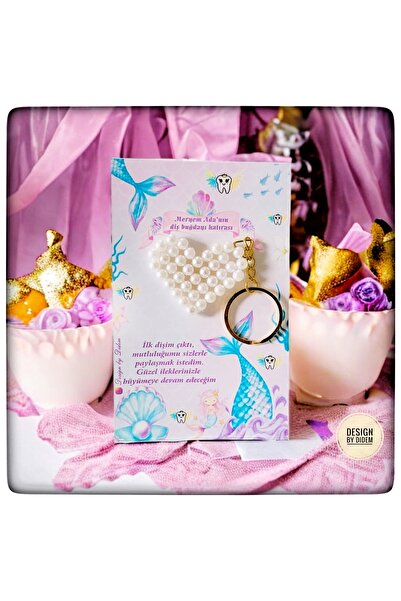 desingbydidem 20li Diş Buğdayı Hediyesi deniz kızı konsept inci Anahtarlık Di...