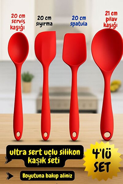 TARIK HOME 4 Piece Silicone Spoon Set – Heat Resistant, Ergonomic Handle