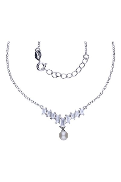 Silver berry Silver S925 Colier Cristale și Perlă decorat cu Zirconii și Perl...