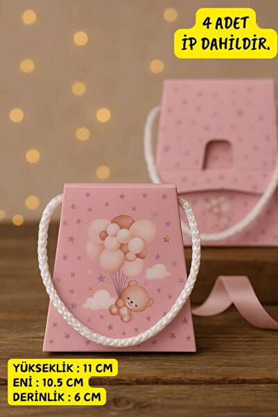 Emtory Home 4 Adet Pembe Ayıcıklı Hediye Kutusu - Bebek Hediye Kutusu - Doğum...