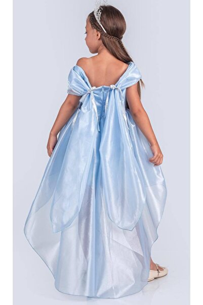 Tarz Çocuk Princess Model Long Back Evening Dress Special Occasion and Birthday Dress for Girl
