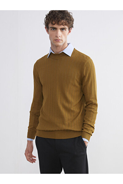 LC Waikiki Yellow Half Turtleneck Men's Knitwear Sweater