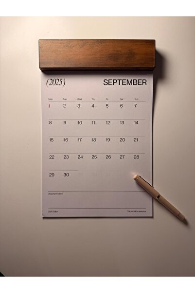 VIVECA 2026 Ahşap Standlı Takvim|A4 Boy Masaüstü/Duvar Takvimi|Not&Fotoğraf Eklenebilir