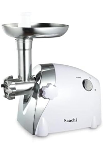 SAACHİ Electric Meat Grinder 2000W with Reverse, Circuit Breaker, 3 Cutting Plates, Sausage and Kibb