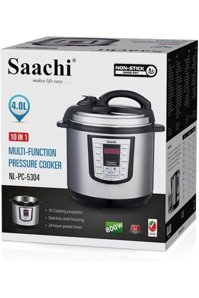 SAACHİ Electric Pressure Cooker 4.0L 800W NL-PC-5304-BK - Black, Saachi, 10.0L Aluminum