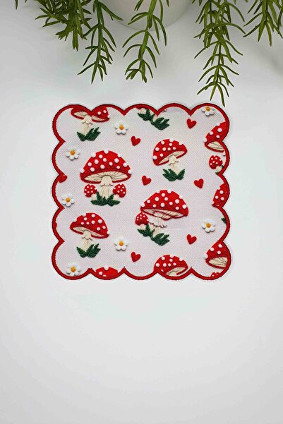 decofav 3D Mantar Desen Dijital Baskılı Nakış Kenar Kumaş Kokteyl Peçetesi 1 ...