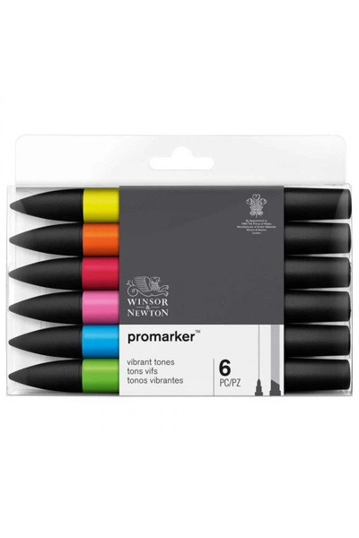 Winsor Newton Supertrend Promarker Pen Set 6 Colors Strong Shades