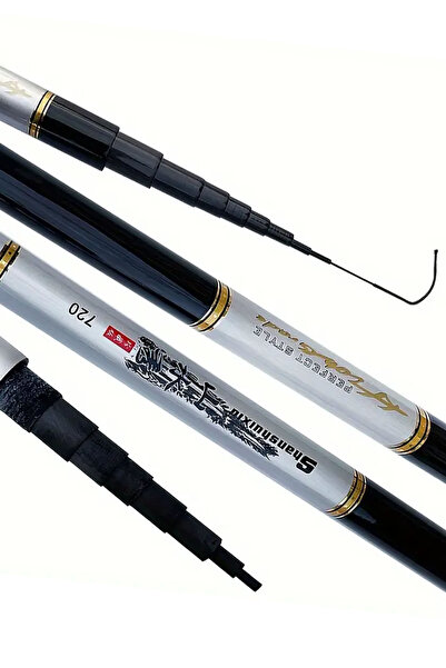 TechnoStation Teleskobik Kolay Taşınabilir Olta Katlanır Silindir Hafif Karbo...