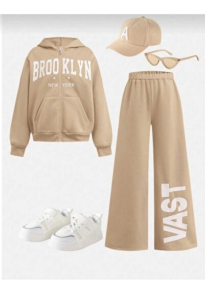 MODA VAST ŠTAMPANI BEŽ Dječji Unisex i Cool Dnevni 2-paket Gornji i donji deo