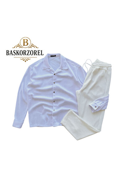 baskor zorel Men's Fitil Detailed Ottoman Shirt-Baggy