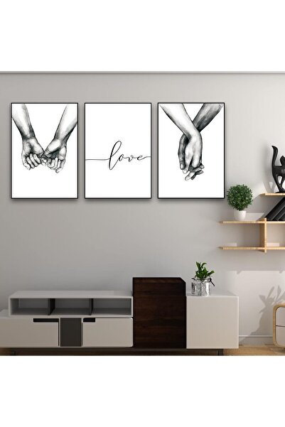 GDWD Set 3 postere alb-negru, 21x30cm, "Gesturi cu mana", fara rame